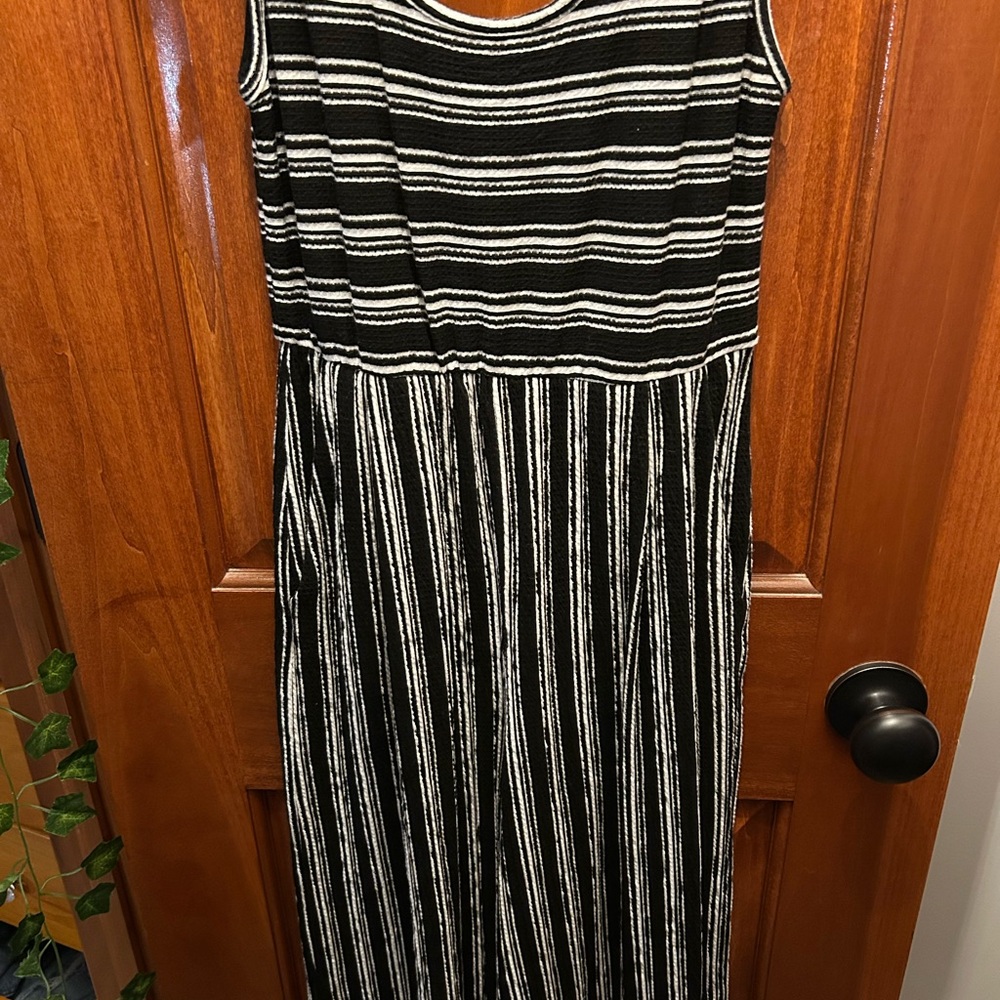 Xhilaration Black and White Striped Jumpsuit/pantsuit